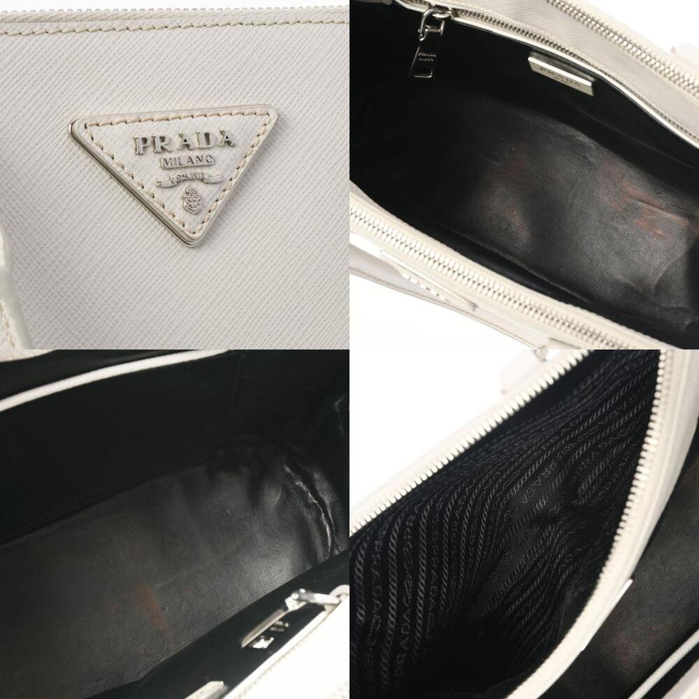 Prada White Galleria Off Black Bag Leather Saffiano - Picture 11 of 11